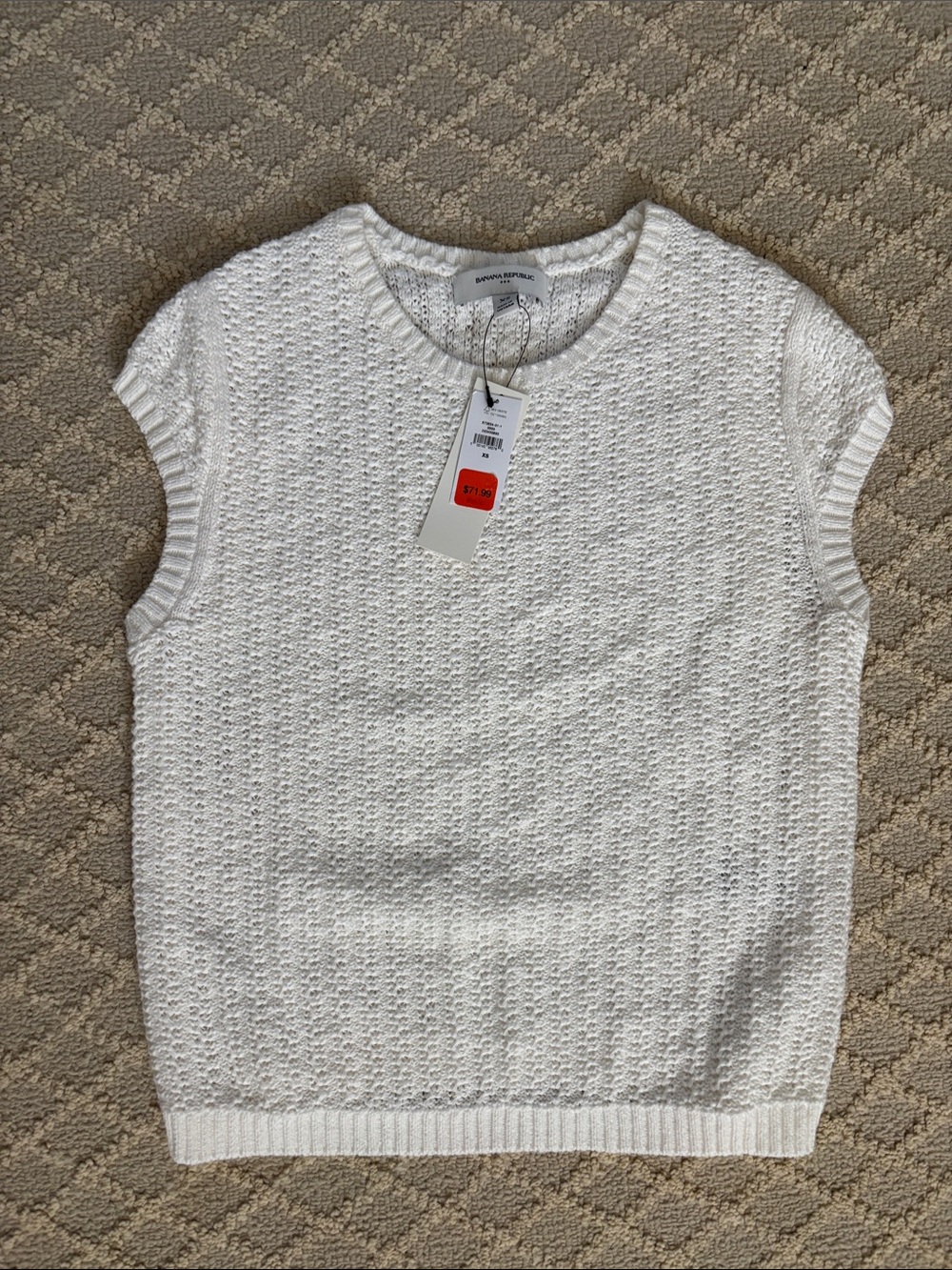 NWT Banana Republic Factory Textured Knit Cap-Sleeve Tank